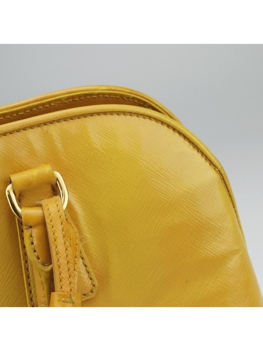 Prada Open Promenade Yellow Saffiano Patent 31 Messenger Bag - Picture 15 of 15